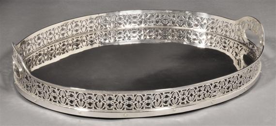 Appraisal: OVAL TRAY WITH HANDLES Frankfurt st half of the th