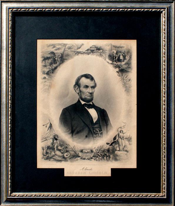 Appraisal: BUTTE M BRADY ENGRAVING OF ABRAHAM LINCOLN Engraving of President