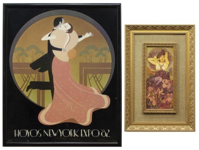 Appraisal: lot of Framed prints on paper including Art Deco style