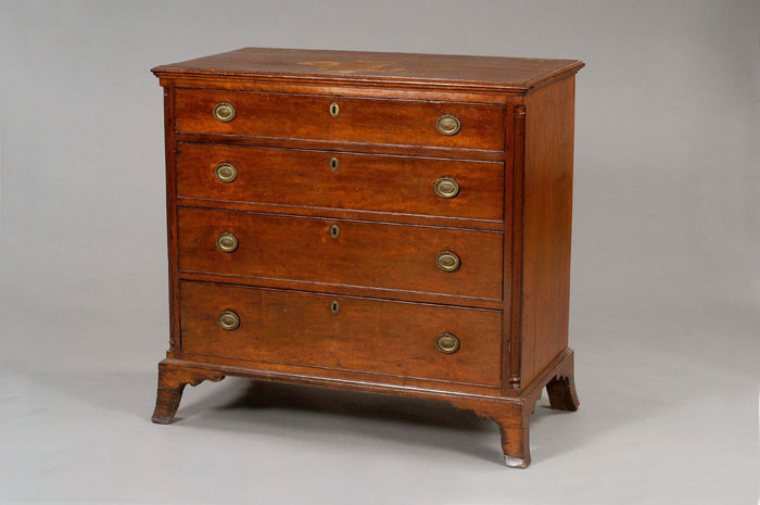 Appraisal: MID-ATLANTIC HEPPLEWHITE CHERRY CHEST OF DRAWERS The rectangular top with