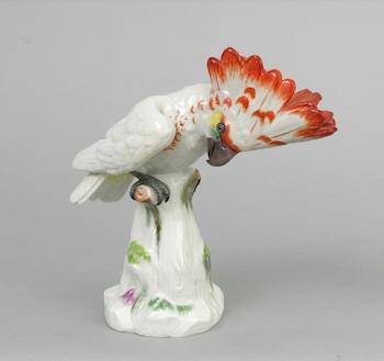 Appraisal: A Meissen Porcelain Cockatoo A Meissen porcelain cockatoo approx H