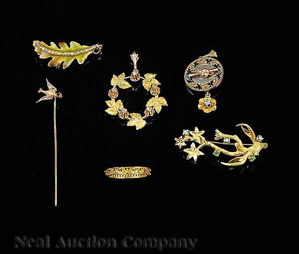 Appraisal: A Group of Antique Gold and Precious Stone Jewelry including