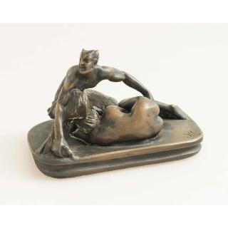 Appraisal: Bronze Naughty Bronze naughty sculpture bearing inscribed monogram at base