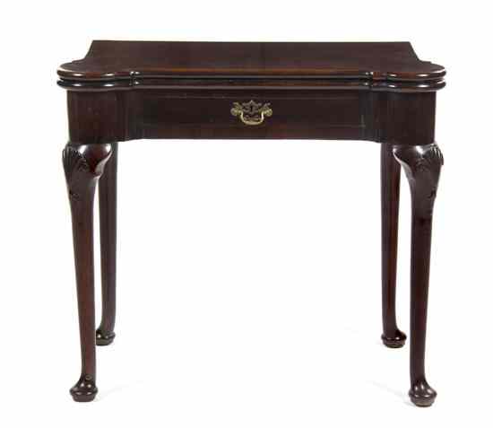 Appraisal: An American Queen Anne Mahogany Games Table having a shaped