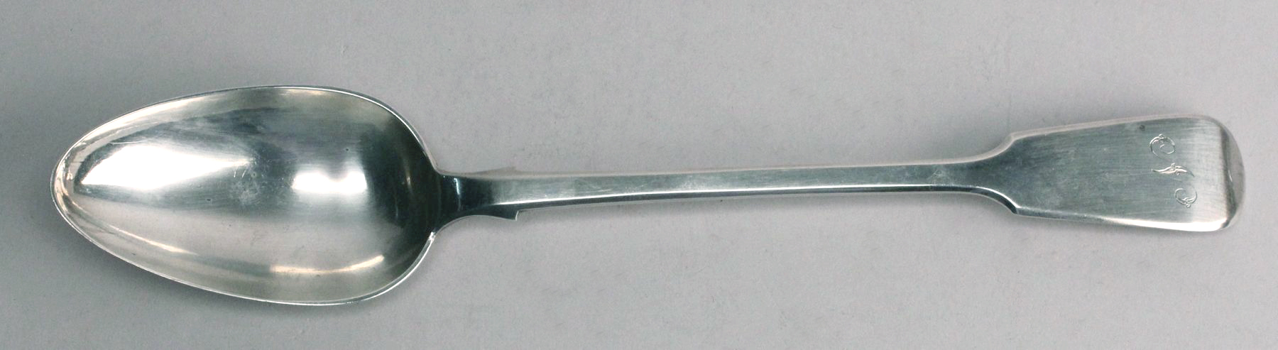 Appraisal: ENGLISH SILVER STUFFING SPOON London By Mary Chawner In a