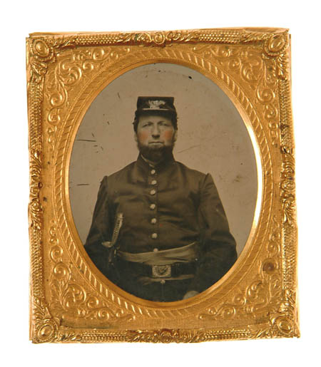 Appraisal: AMBROTYPE OF CIVIL WAR OFFICER Found in Berwick ME attic