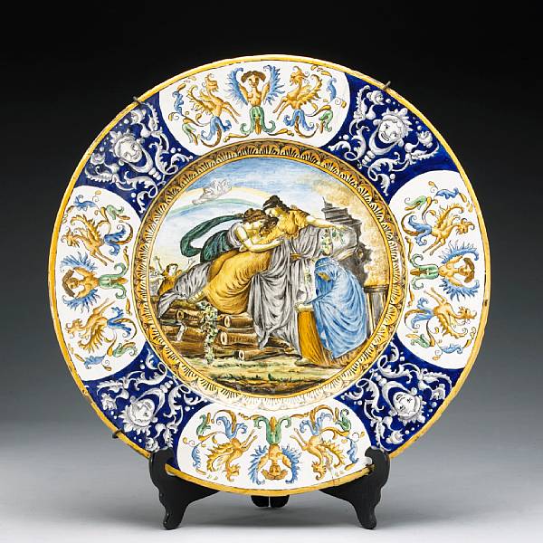 Appraisal: An Italian majolica charger second half th century Depicting a