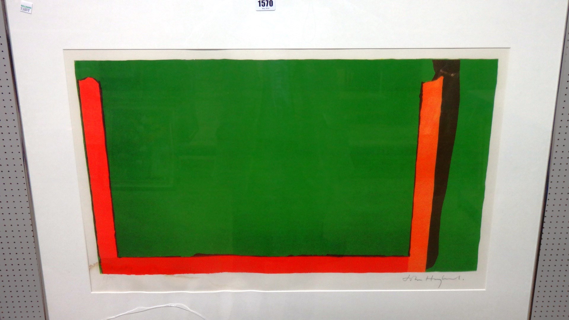 Appraisal: John Hoyland - Green and red colour lithograph signed and