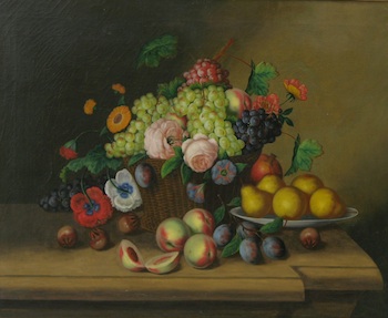 Appraisal: Continental School th Century Still Life with Fruit and Flowers