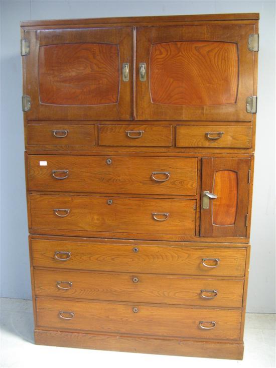 Appraisal: th Century Japanese Kimino chest split into three sections Top