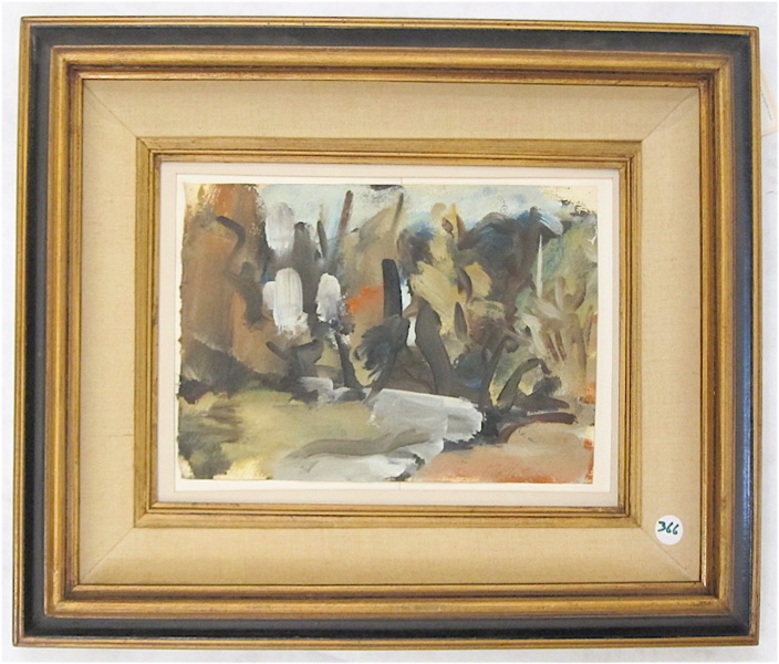 Appraisal: EUGENE PIZZUTO OIL ON PAPER Washington - Titled Willows Image