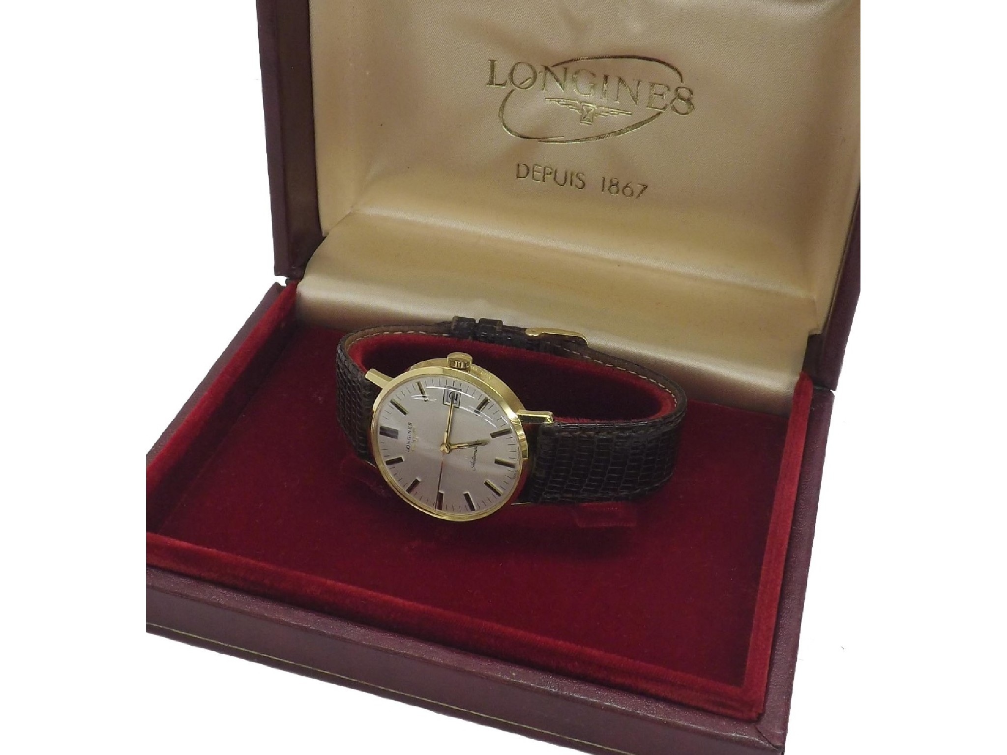 Appraisal: Longines automatic ct gentleman's wristwatch ref movement serial no circular