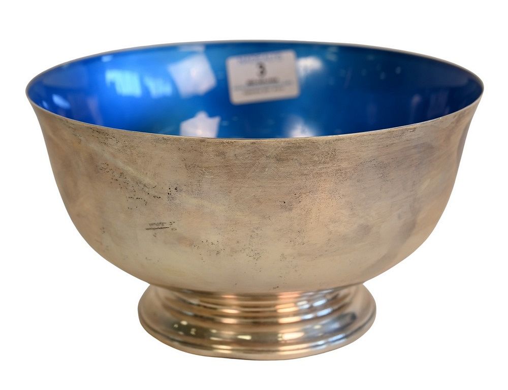 Appraisal: Towle Sterling Silver Revere Style Bowl with enameled interior diameter