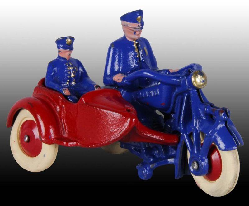 Appraisal: Cast Iron Champion Motorcycle Toy with Box Description Has sidecar