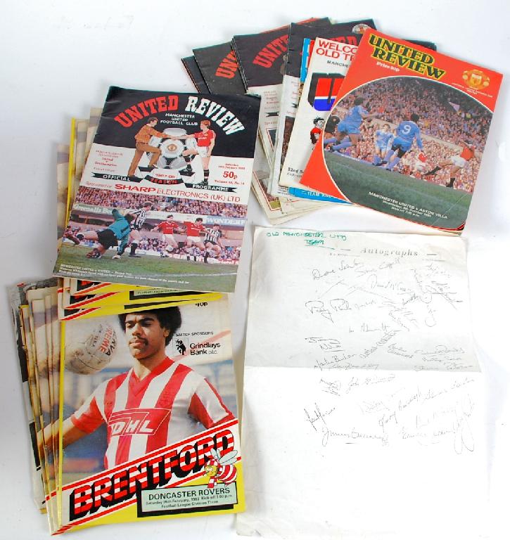 Appraisal: QUANTITY OF FOOTBALL PROGRAMMES - Manchester United Brentford circa 'S