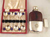 Appraisal: A mixed lot comprising a hip flask with silver plate