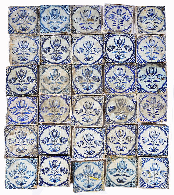 Appraisal: A GROUP OF DUTCH DELFT TIN GLAZED TILES each depicting