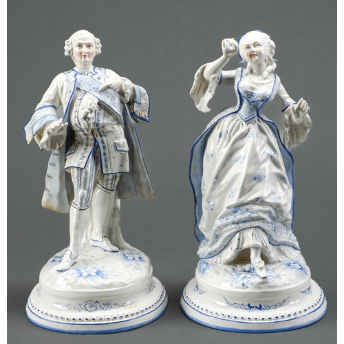 Appraisal: A pair of French porcelain figures of a lady and