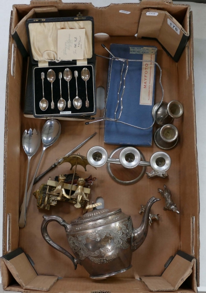 Appraisal: A collection of metal ware items including Sterling silver Brittania