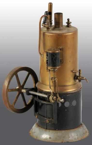 Appraisal: Schoenner Vertical Steam Engine Description Includes a whistle a safety