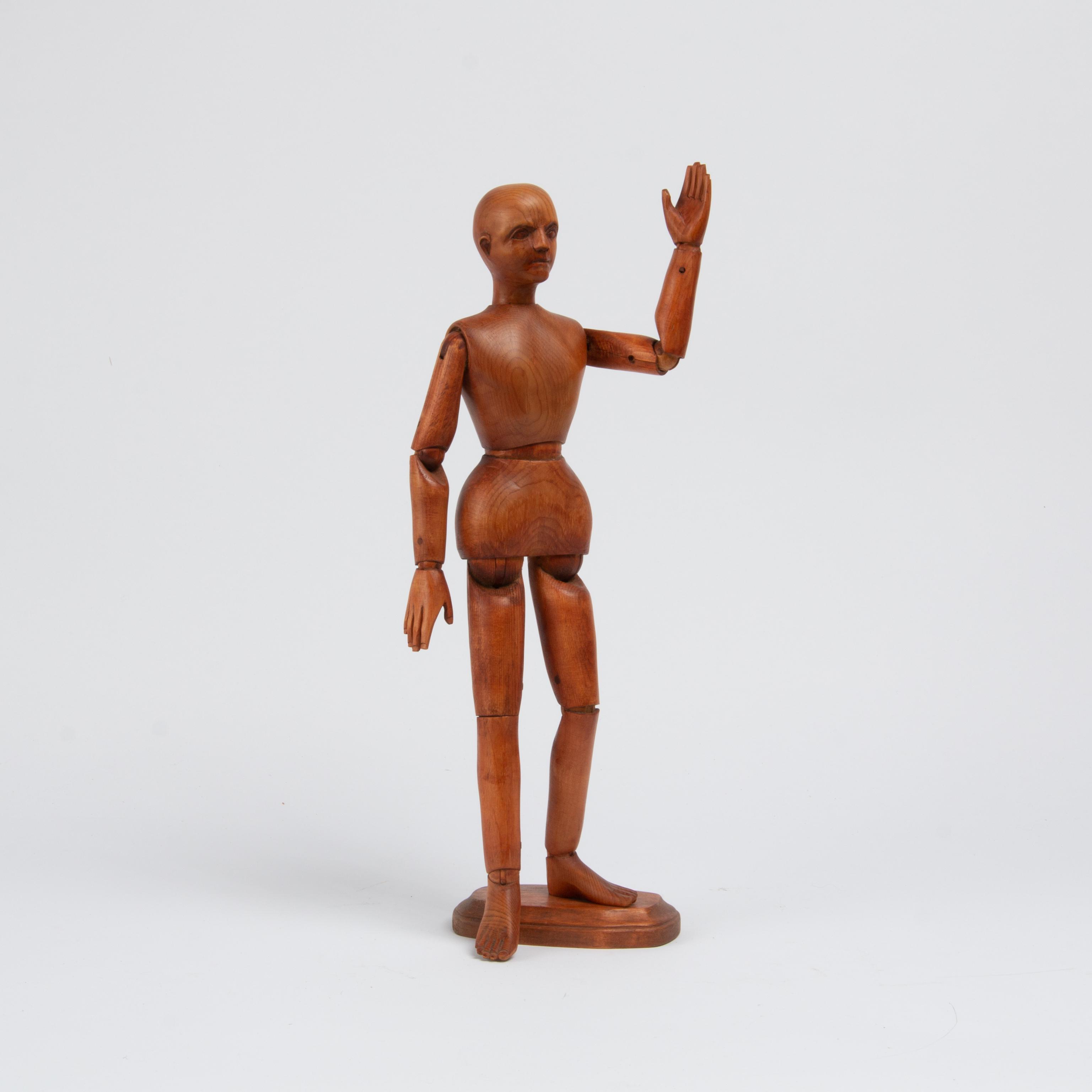 Appraisal: HAND CARVED ARTICULATED ARTIST'S MODEL INCHES A hand-carved fully articulated