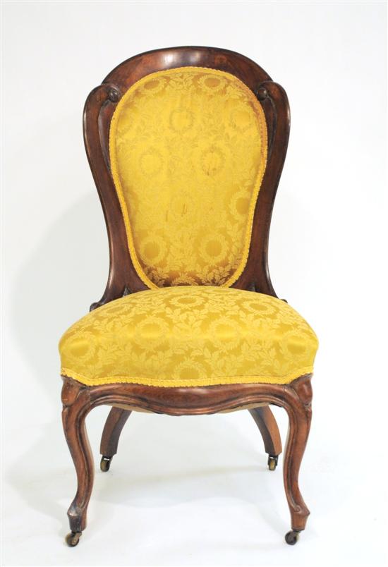 Appraisal: Victorian slipper chair attributed to John Henry Belter New York