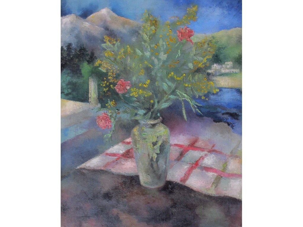 Appraisal: LOUISE GIBSON ANNAND MBE - FLOWERS FROM FRANCE Oil on