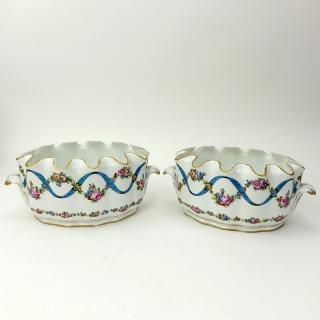 Appraisal: Pair of th Century French Porcelain Monteiths Pair of th