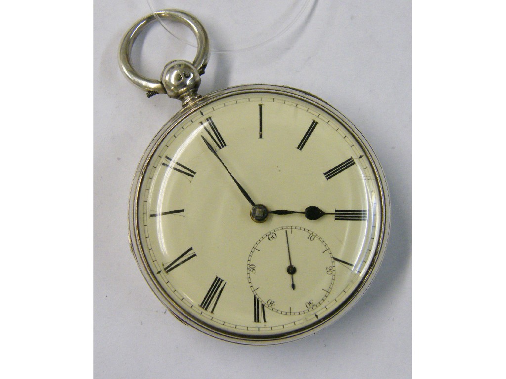 Appraisal: Silver fusee lever pocket watch hallmarked London the engraved movement