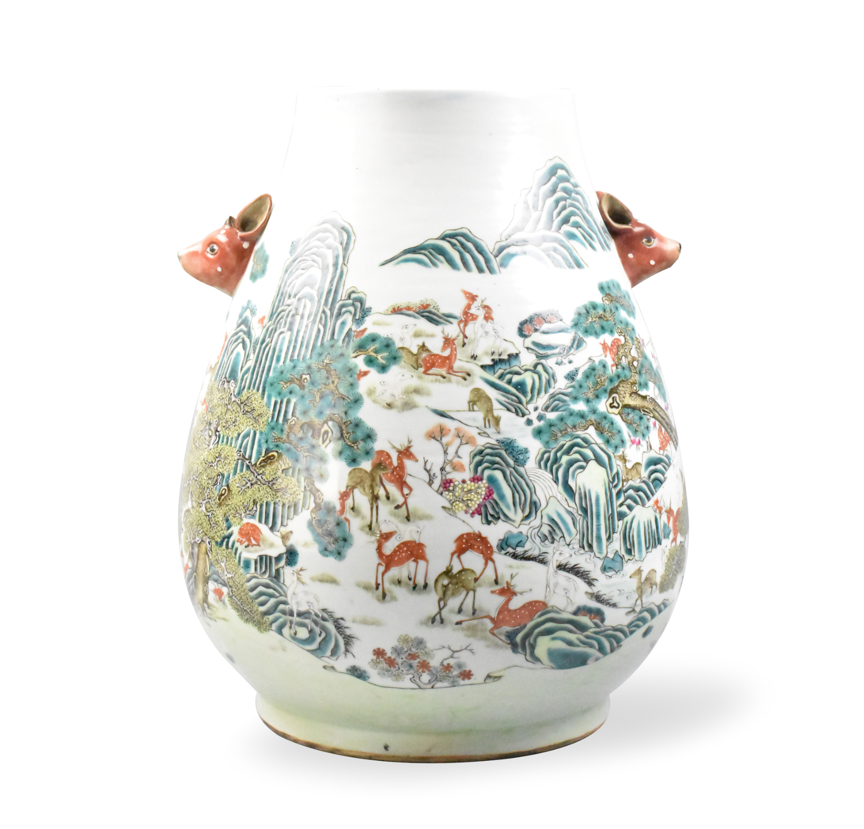 Appraisal: A large Chinese famille rose hundred deer Zun vase dating