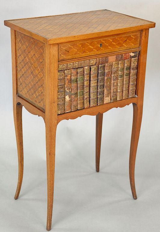 Appraisal: Louis XV style parquetry inlaid stand having single drawer over