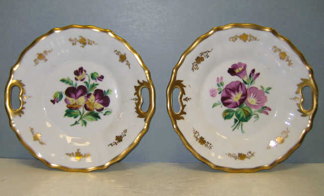 Appraisal: TWO GERMAN KPM PORCELAIN TRAYS Each shaped circular with two