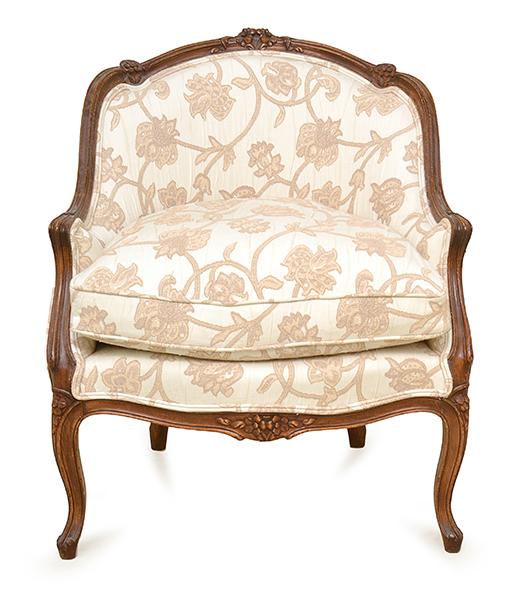 Appraisal: A FRENCH CHAIR WITH MATCHING OTTOMAN A FRENCH CHAIR WITH