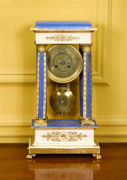 Appraisal: Paris porcelain portico clock th century