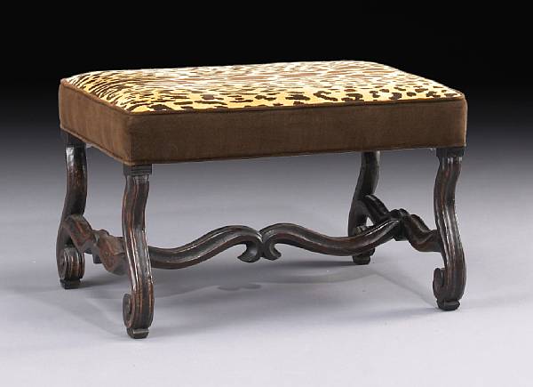 Appraisal: primarily late th century The upholstered rectangular top supported on