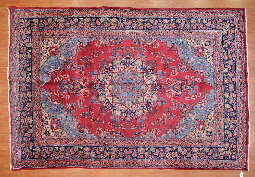 Appraisal: Persian Meshed rug approx x Iran circa Condition Some wear