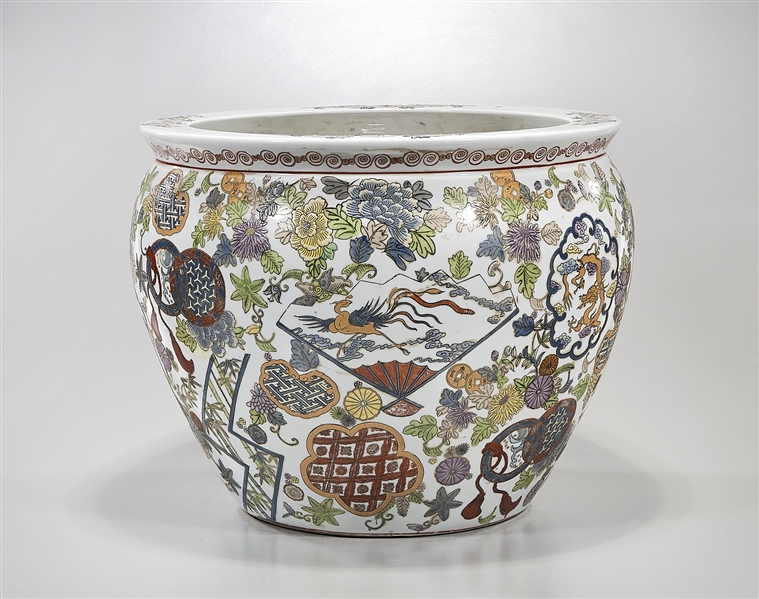 Appraisal: Chinese enameled porcelain fish bowl phoenix flowers and other motifs