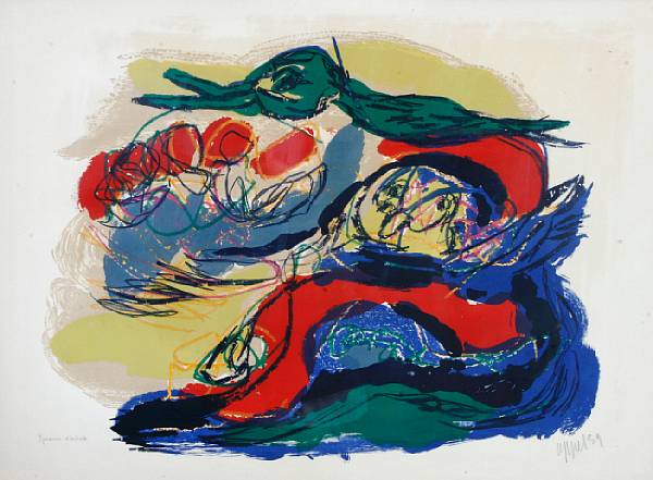 Appraisal: Karel Appel Dutch - Paysage myst rieux Lithograph in colors