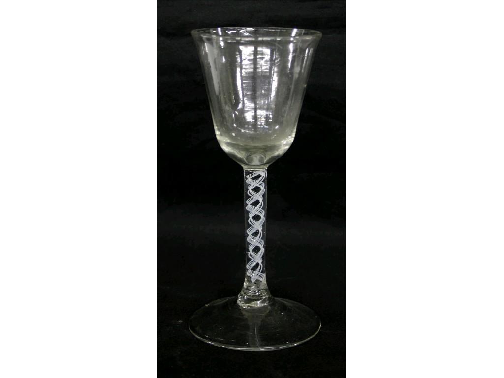 Appraisal: Georgian wine glass with a trumpet bowl and opaque air