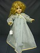 Appraisal: HORSEMAN VINYL DOLL Vinyl doll sleep eyes dotted Swiss gown