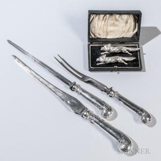 Appraisal: Group of George V Sterling Silver Tableware Sheffield a three-piece