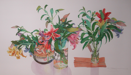 Appraisal: Day Lilies in Vases for the Gallery at Lincoln Center