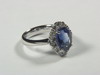 Appraisal: LADY'S RING - Platinum oval blue sapphire and diamond lady's