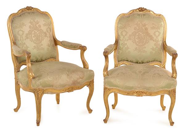 Appraisal: A FINE QUALITY PAIR OF LOUIS XV STYLE GILTWOOD FRAMED