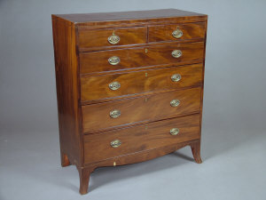 Appraisal: A mahogany and inlaid chest of drawers early th century