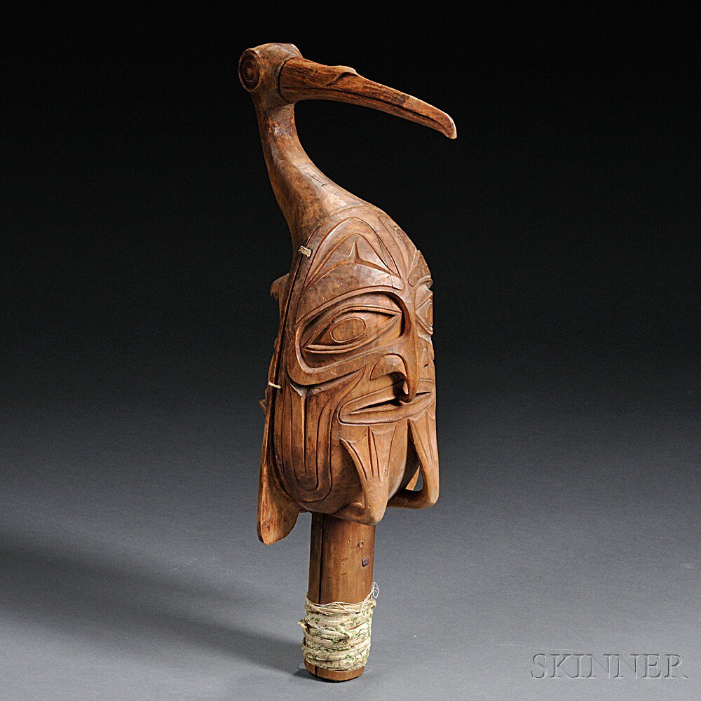 Appraisal: Northwest Coast Carved Wood Oyster Catcher Rattle c mid- th