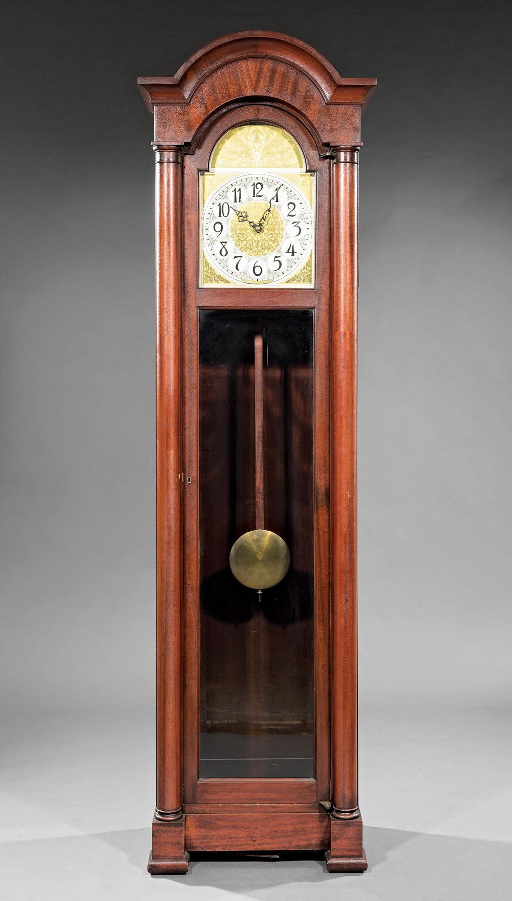 Appraisal: American Mahogany Tall Case Clock c Colonial Mfg Zeeland Michigan