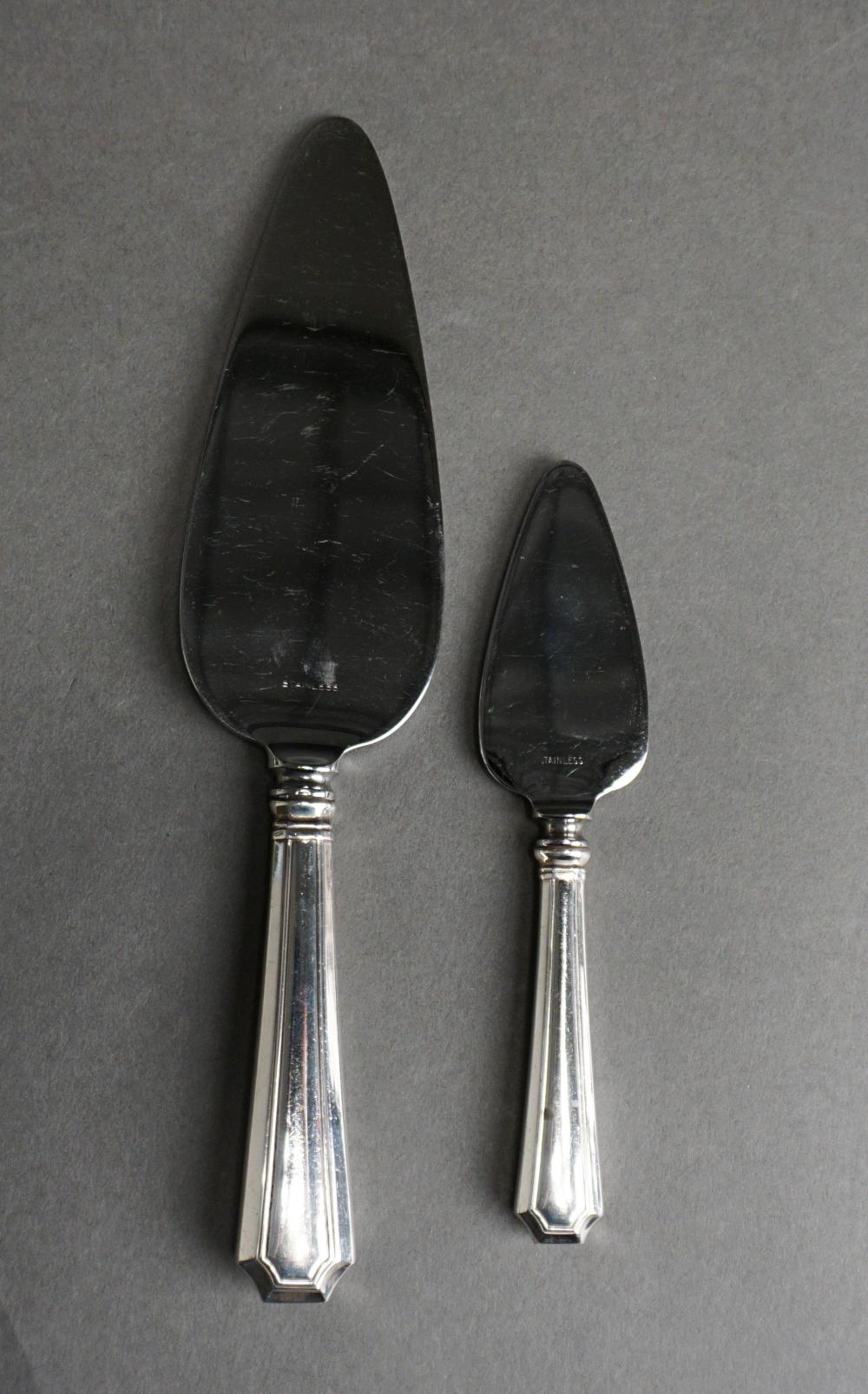 Appraisal: TWO STERLING SILVER HANDLE CAKE AND CHEESE SERVERSTwo Sterling Silver