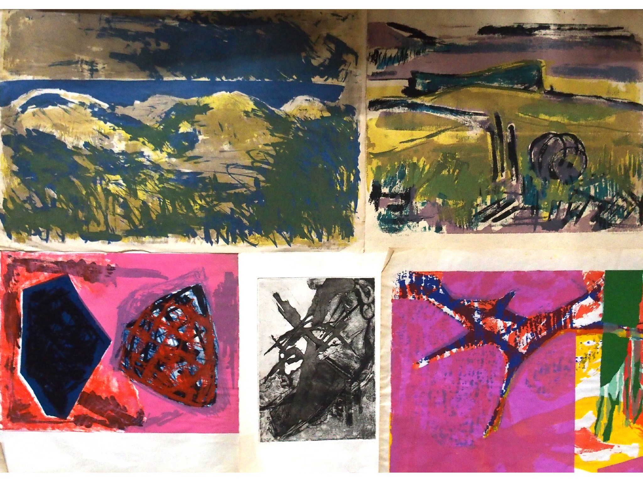 Appraisal: DEIRDRE STURROCK Various silkscreen and lithographic prints and a pot