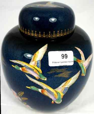 Appraisal: Carltonware Ginger Jar and Cover decorated with Flying Mallards and